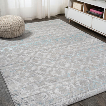 Ancient Faded Trellis Area Rug